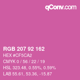 Color code: RGB 207 92 162 | qconv.com