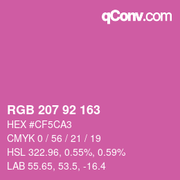 Color code: RGB 207 92 163 | qconv.com