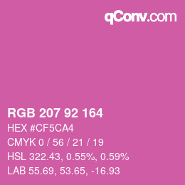 カラーコード: RGB 207 92 164 | qconv.com