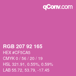 カラーコード: RGB 207 92 165 | qconv.com