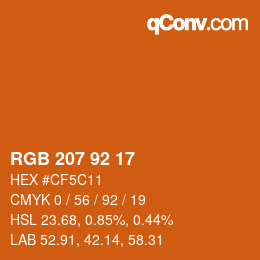 カラーコード: RGB 207 92 17 | qconv.com
