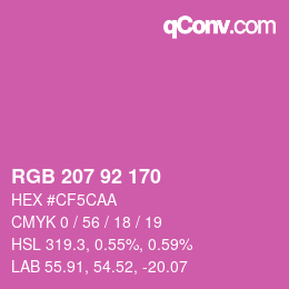カラーコード: RGB 207 92 170 | qconv.com