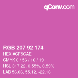 カラーコード: RGB 207 92 174 | qconv.com