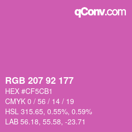 カラーコード: RGB 207 92 177 | qconv.com
