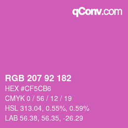 カラーコード: RGB 207 92 182 | qconv.com