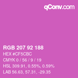 颜色代码: RGB 207 92 188 | qconv.com