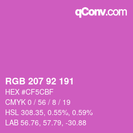 カラーコード: RGB 207 92 191 | qconv.com