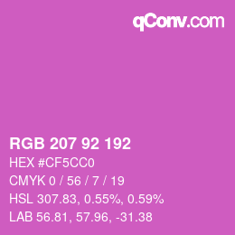 カラーコード: RGB 207 92 192 | qconv.com