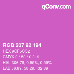 カラーコード: RGB 207 92 194 | qconv.com