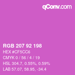 Color code: RGB 207 92 198 | qconv.com
