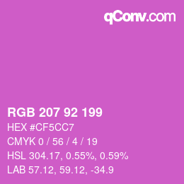 カラーコード: RGB 207 92 199 | qconv.com