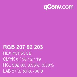 颜色代码: RGB 207 92 203 | qconv.com