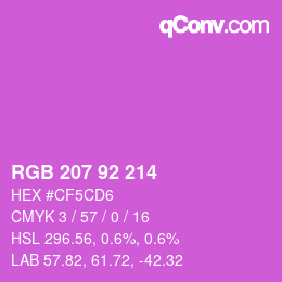 カラーコード: RGB 207 92 214 | qconv.com