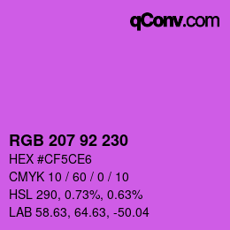 颜色代码: RGB 207 92 230 | qconv.com