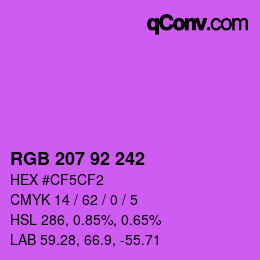 颜色代码: RGB 207 92 242 | qconv.com