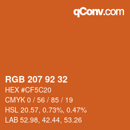 カラーコード: RGB 207 92 32 | qconv.com