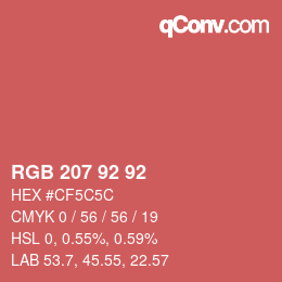Color code: RGB 207 92 92 | qconv.com