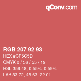 カラーコード: RGB 207 92 93 | qconv.com