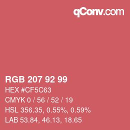 Color code: RGB 207 92 99 | qconv.com