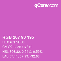 Color code: RGB 207 93 195 | qconv.com
