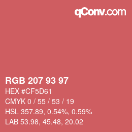 Color code: RGB 207 93 97 | qconv.com