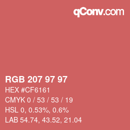 Color code: RGB 207 97 97 | qconv.com