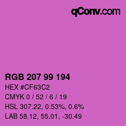 颜色代码: RGB 207 99 194 | qconv.com