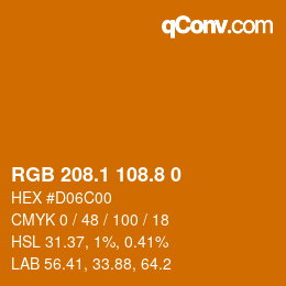 Código de color: RGB 208.1 108.8 0 | qconv.com