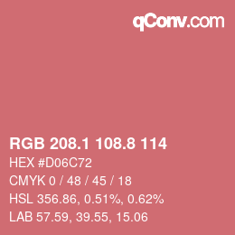Color code: RGB 208.1 108.8 114 | qconv.com