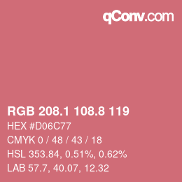 Color code: RGB 208.1 108.8 119 | qconv.com
