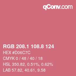 Color code: RGB 208.1 108.8 124 | qconv.com