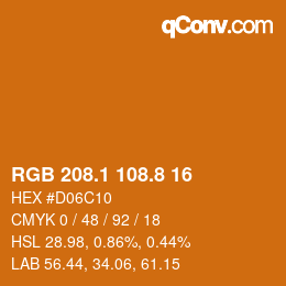 Color code: RGB 208.1 108.8 16 | qconv.com
