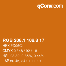 Color code: RGB 208.1 108.8 17 | qconv.com