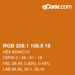 Color code: RGB 208.1 108.8 19 | qconv.com