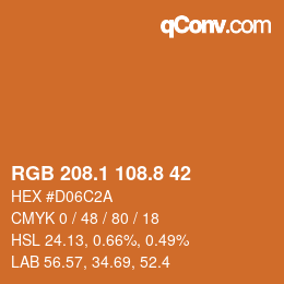 Color code: RGB 208.1 108.8 42 | qconv.com