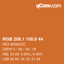 Color code: RGB 208.1 108.8 44 | qconv.com
