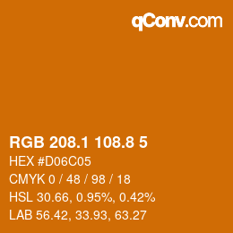 カラーコード: RGB 208.1 108.8 5 | qconv.com