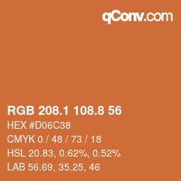 Color code: RGB 208.1 108.8 56 | qconv.com