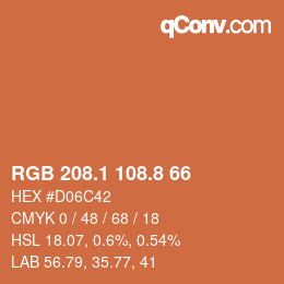 Color code: RGB 208.1 108.8 66 | qconv.com