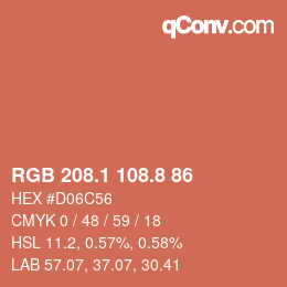 Farbcode: RGB 208.1 108.8 86 | qconv.com