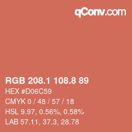 Color code: RGB 208.1 108.8 89 | qconv.com