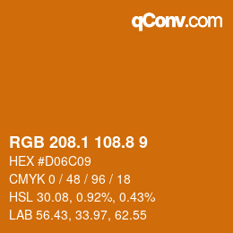 Color code: RGB 208.1 108.8 9 | qconv.com