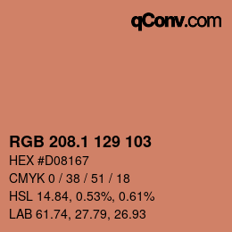 カラーコード: RGB 208.1 129 103 | qconv.com