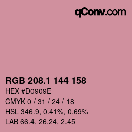 カラーコード: RGB 208.1 144 158 | qconv.com