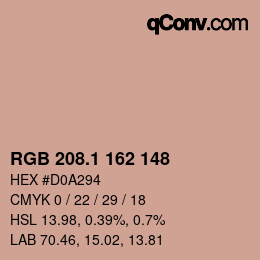 カラーコード: RGB 208.1 162 148 | qconv.com