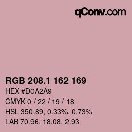 カラーコード: RGB 208.1 162 169 | qconv.com