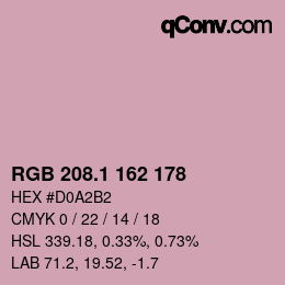 カラーコード: RGB 208.1 162 178 | qconv.com