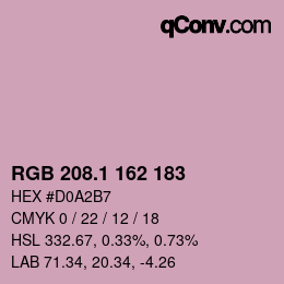 カラーコード: RGB 208.1 162 183 | qconv.com