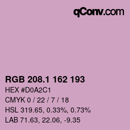 カラーコード: RGB 208.1 162 193 | qconv.com