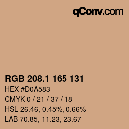 カラーコード: RGB 208.1 165 131 | qconv.com